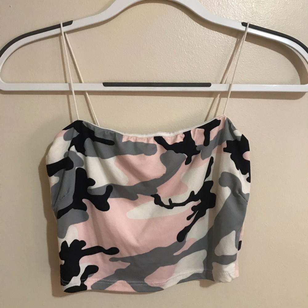 Pink Camo crop top